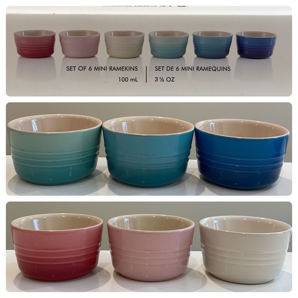 Le Creuset Dining New Le Creuset Set Of 6 Rainbow Multicolor Mini